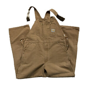 CARHARTT OVERALLS MENS LARGE SHORT LOOSE FIT SIZE 38